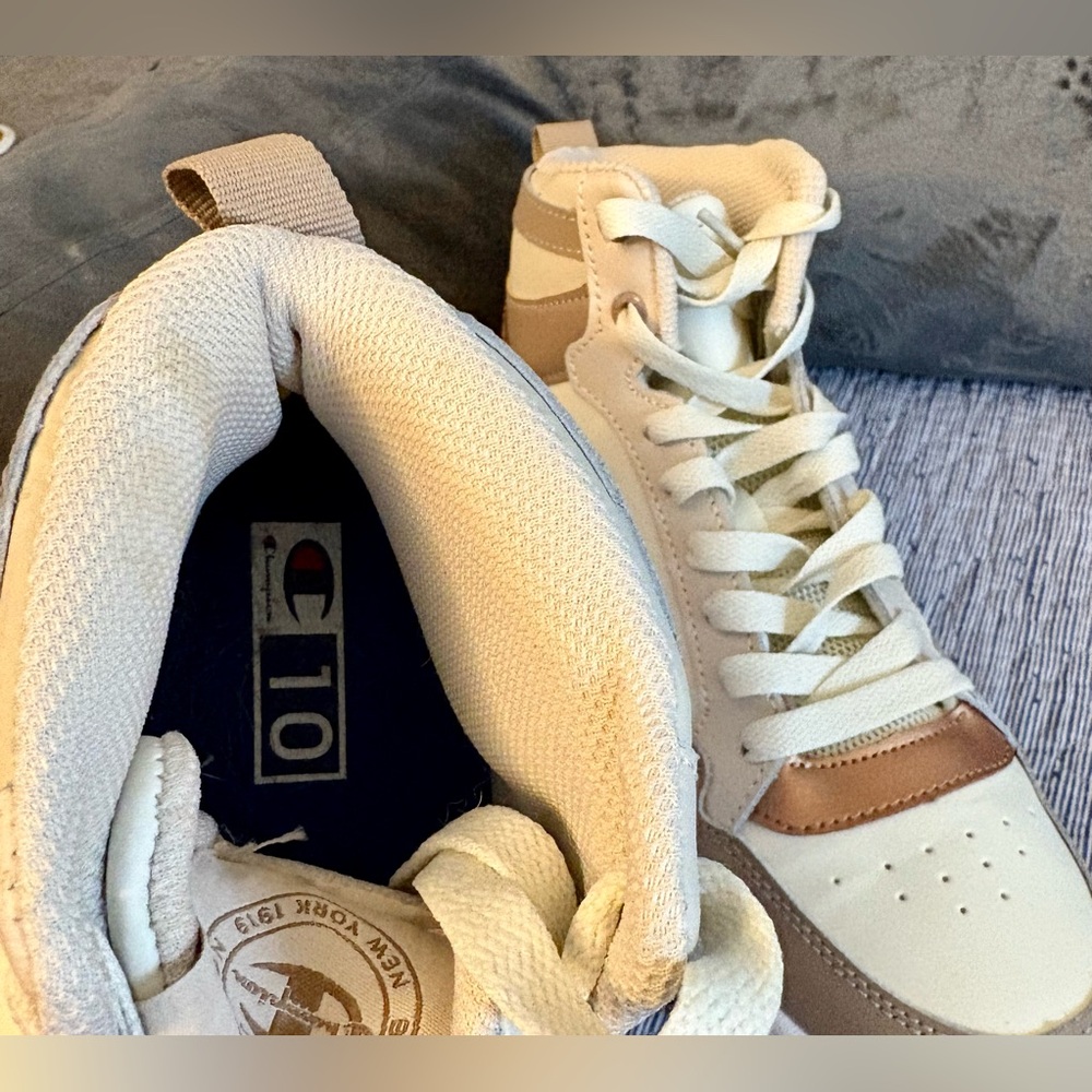 Champion Drome Cream and Tan High-Tops - Picture 5 of 8